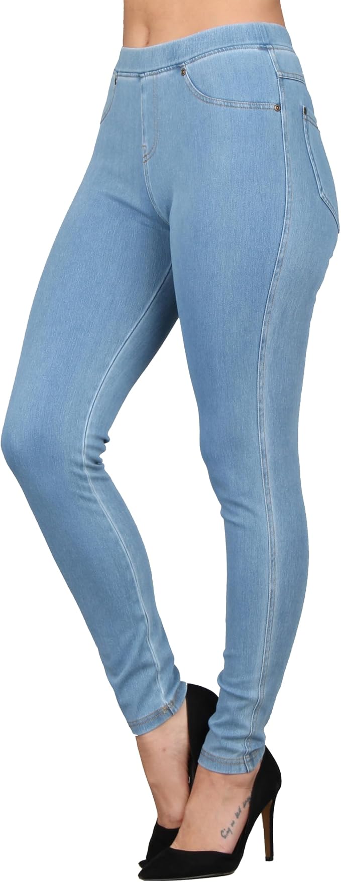 Light Blue With Gold Stitching