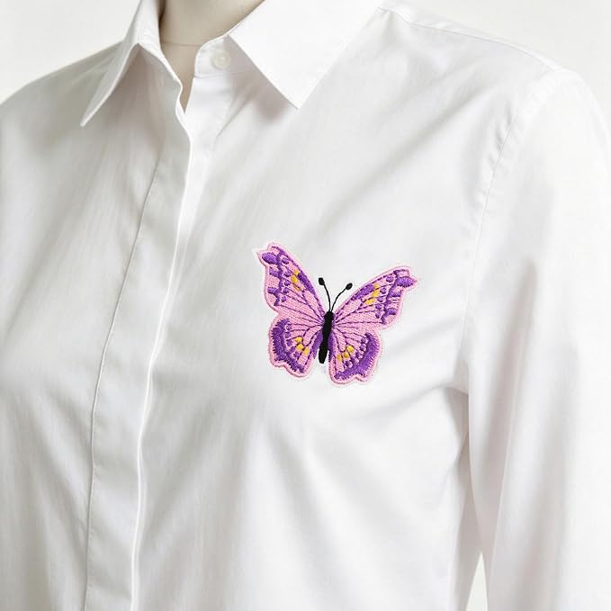 12 Pink butterfly patches