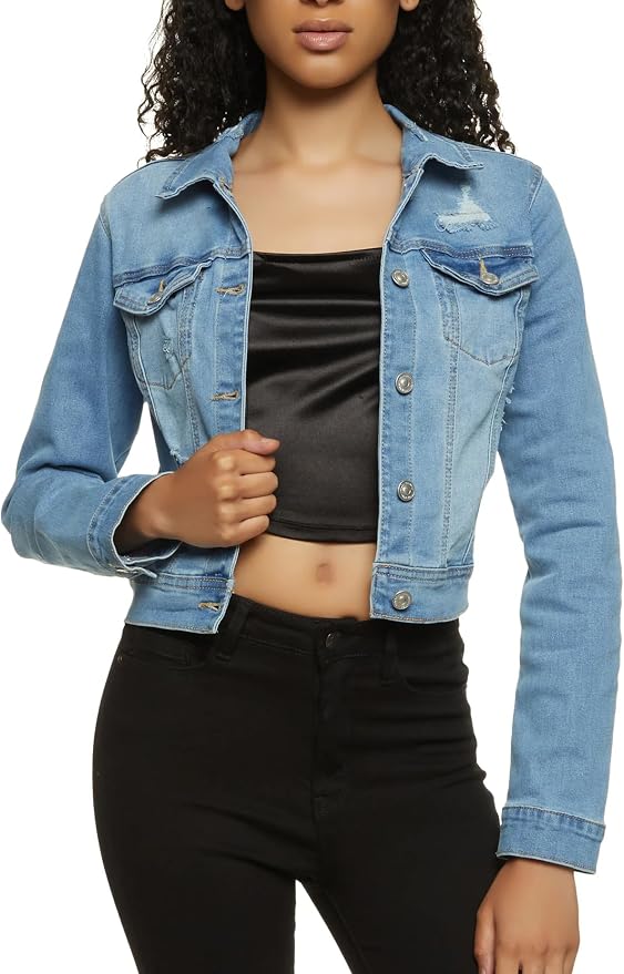 Light Blue Cute Jackets for Women 70
