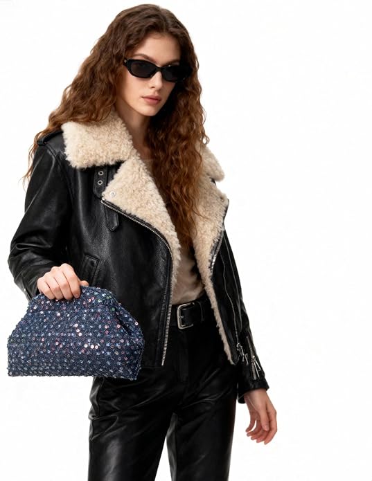 Blue Sequin Denim