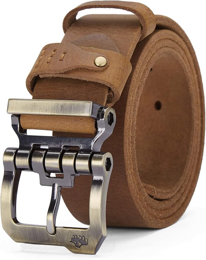 Gold Buckle+brown Belt