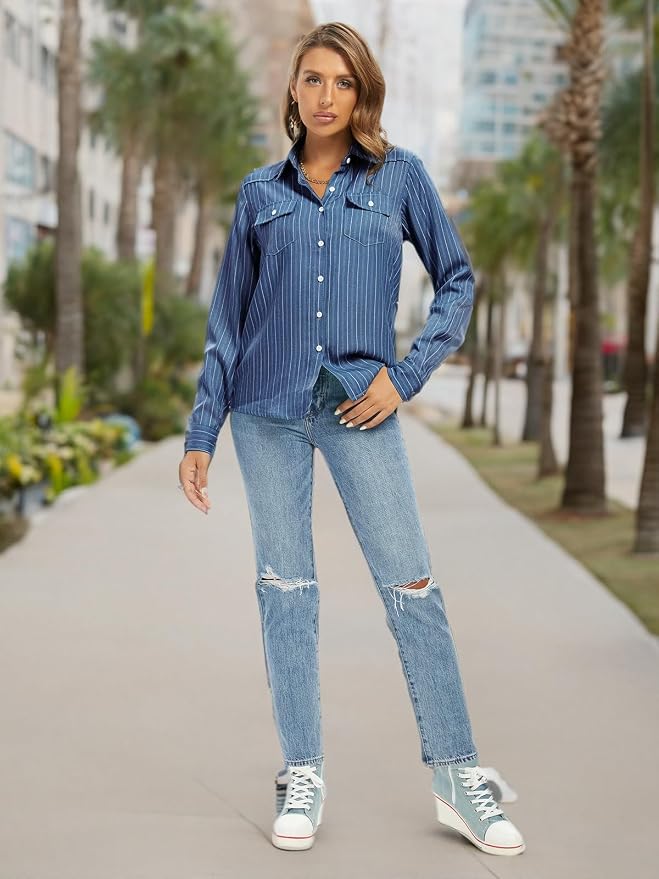 Striped Blue