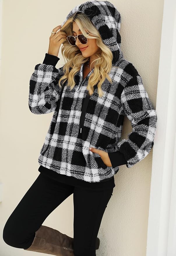 B0 Plaid Black White