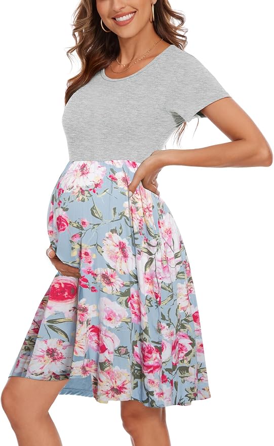 Light Grey-floral Sky Blue