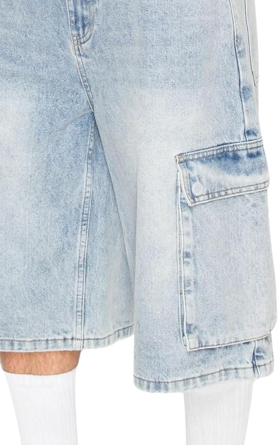 Cargo Pocket Baggy Light Indigo Shorts