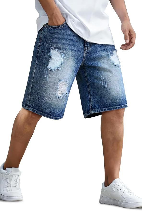 Dark Blue Wash Ripped