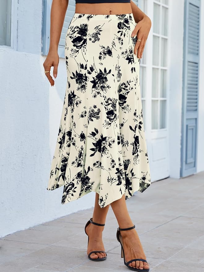 Apricot-black Floral