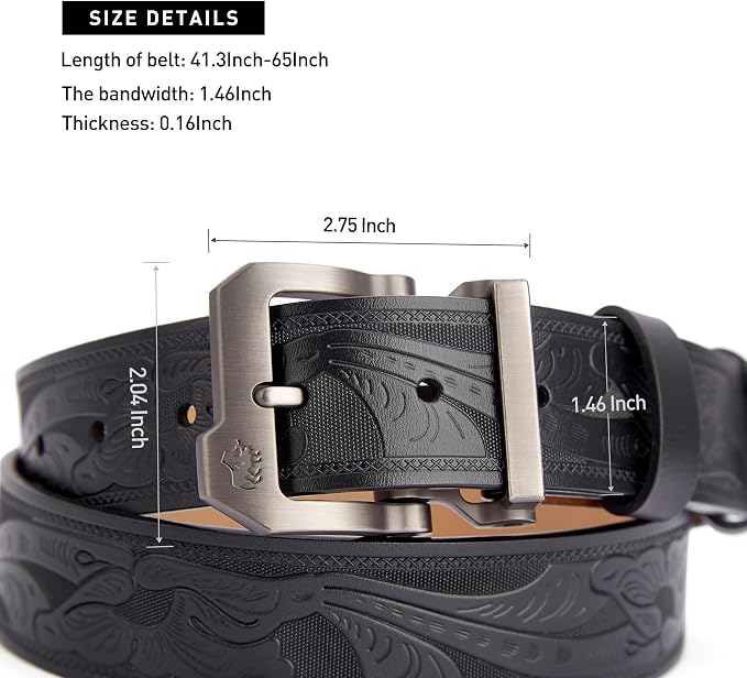 Silver Buckle+black Printed Belt