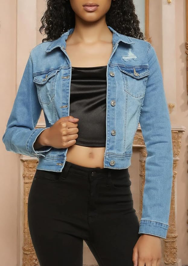 Light Blue Cute Jackets for Women 70
