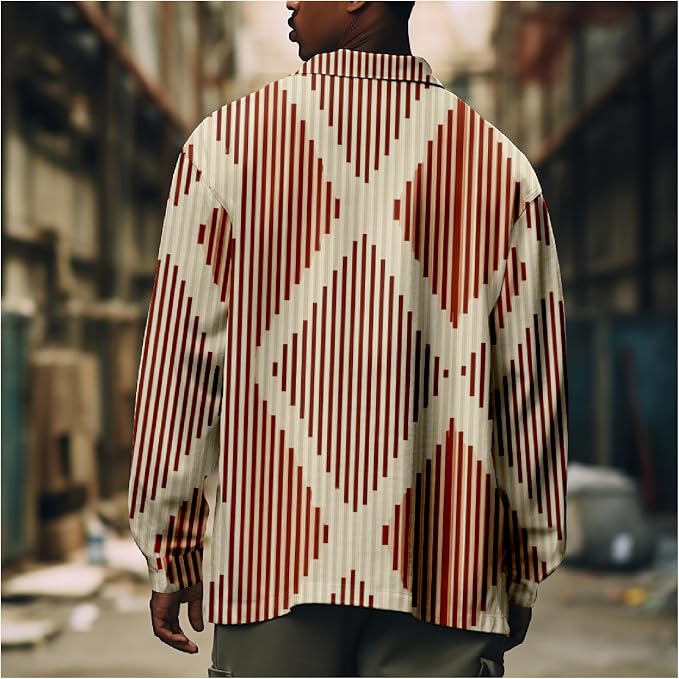 Mens Retro Aztec Ethnic Print Shirt Jacket 20