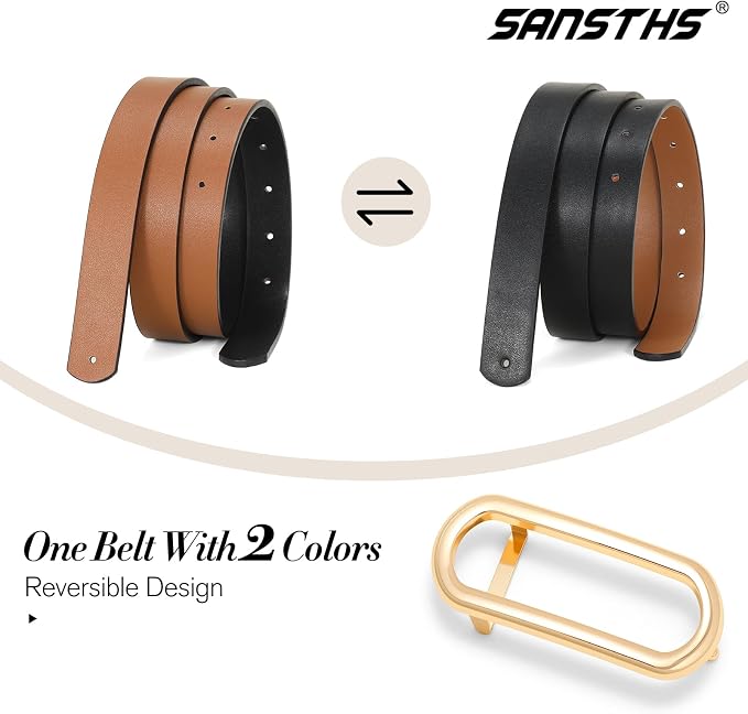 1pack-black/Brown(gold Circular Buckle)