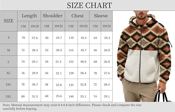 Mens Aztec Print Fleece Hoodie 10