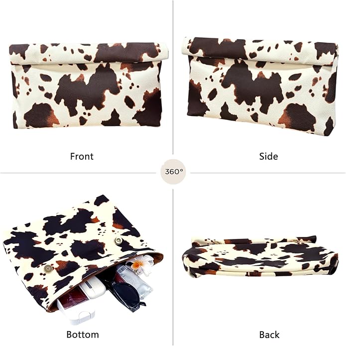 Cow Print Envelope Clutch