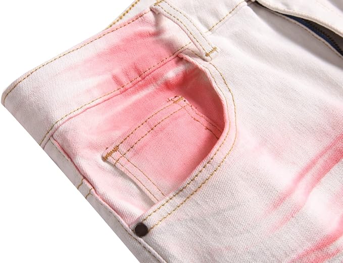 White Red Printed - Stretch