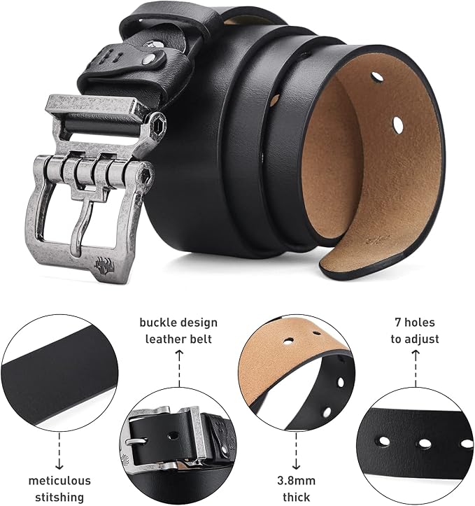 Silver Buckle+black Belt