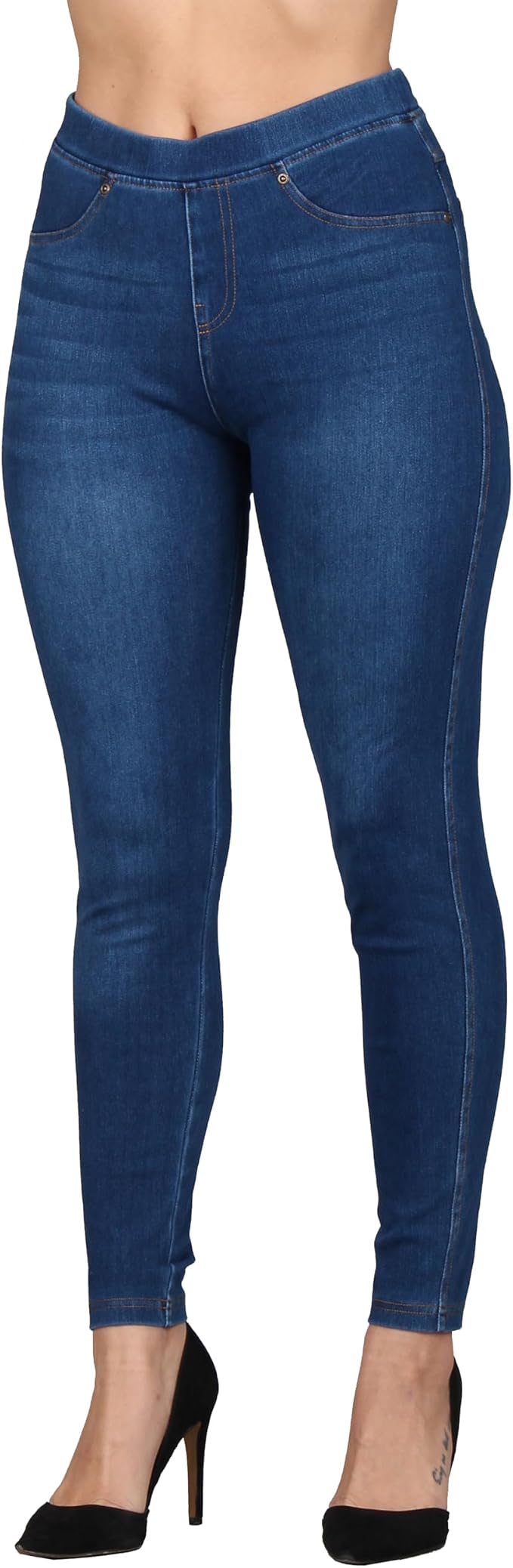 Mid Blue Whisker With Gold Stitching