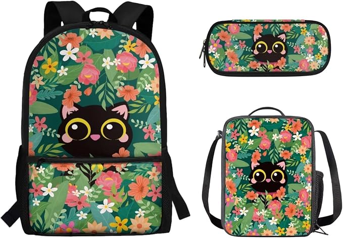 Black Cat Floral