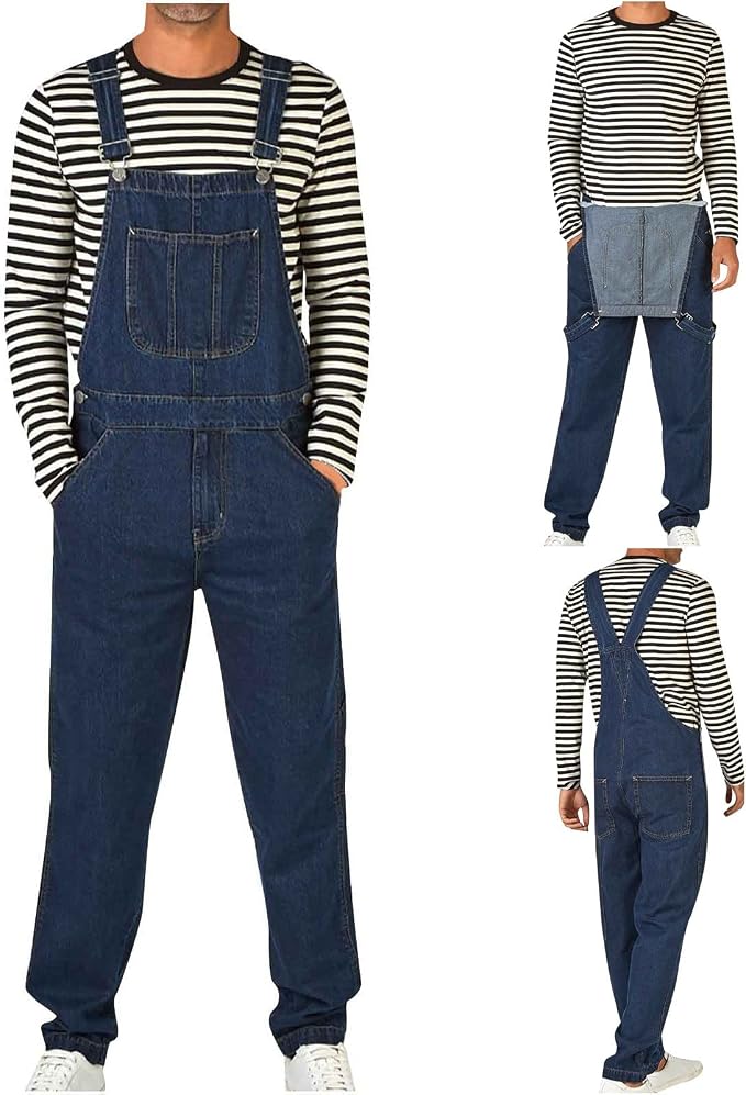 06#loose Fit Breathable Jumpsuit-dark Blue