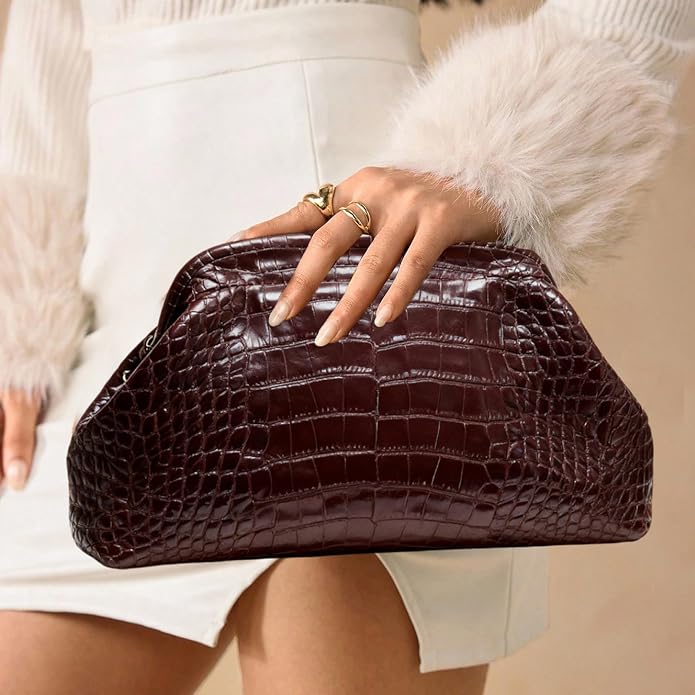Brown Crocodile Print