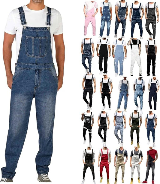 01#denim Bib Overalls for Men-light Blue