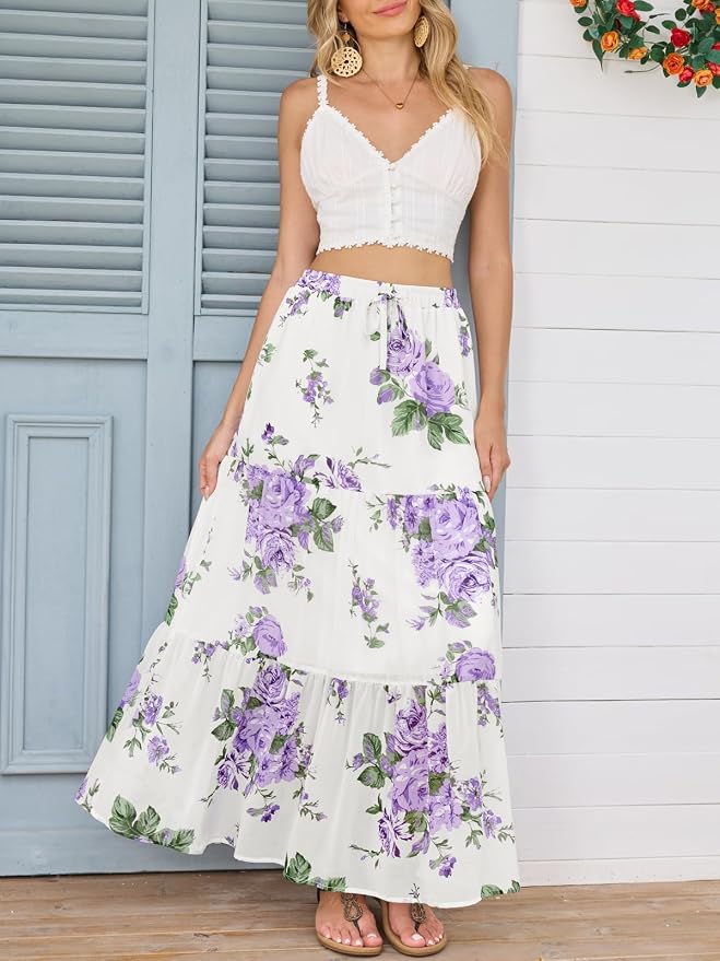 White Purple Floral