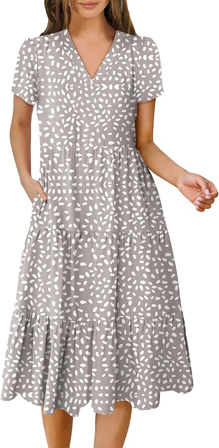 Gray With White Spots Polka Dot
