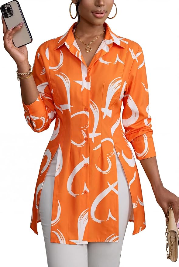 Heart Print Orange