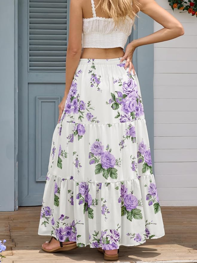 White Purple Floral