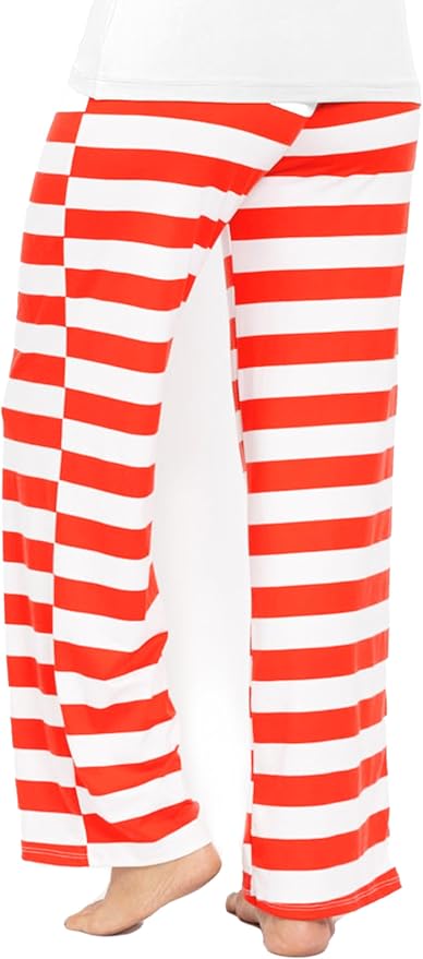 Red White Stripes Straight Leg