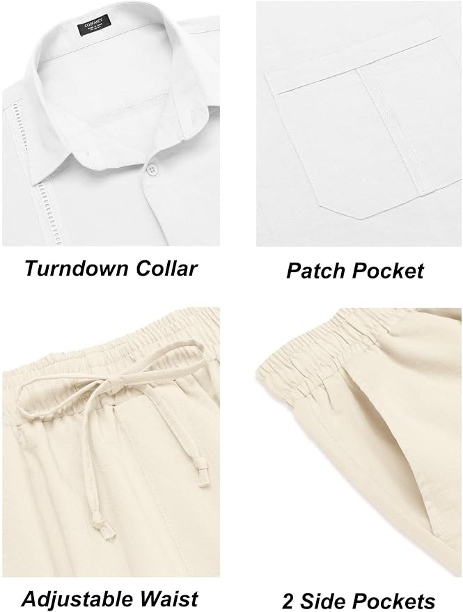 White Shirt/Beige Pants