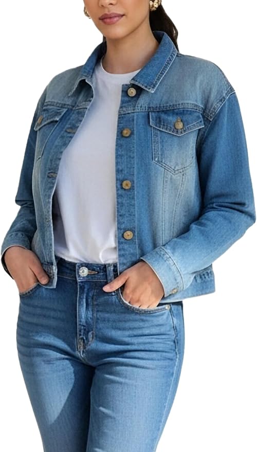 Blue Trendy Jean Jacket for Women