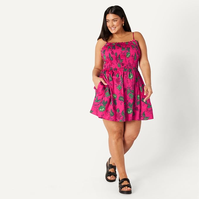 Hot Pink Red Leafy Floral
