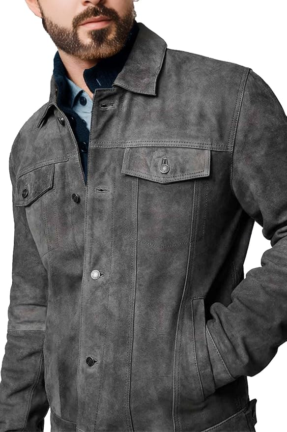 Grey Suede Leather