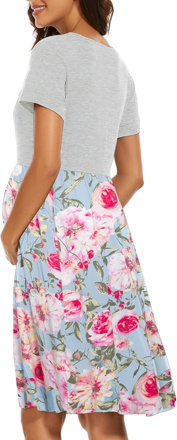 Light Grey-floral Sky Blue