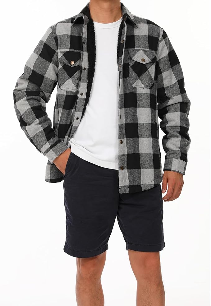 Sherpa Lined Buffalo Plaid Grey