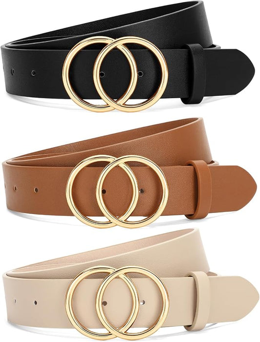 3 Pack-black+brown+beige