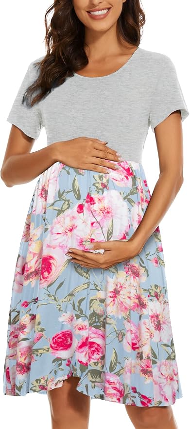 Light Grey-floral Sky Blue