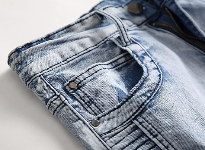 Light Blue Biker - Stretch