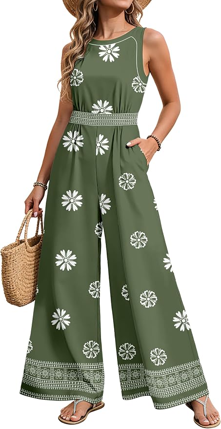 Olive Green Daisy Floral