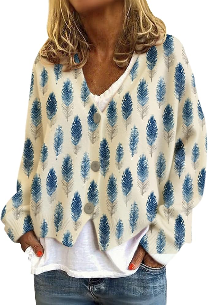 Womens Loose V-neck Cropped Cardigan 17