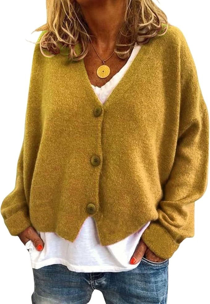 Womens Loose Cropped Sweater Cardigan 09
