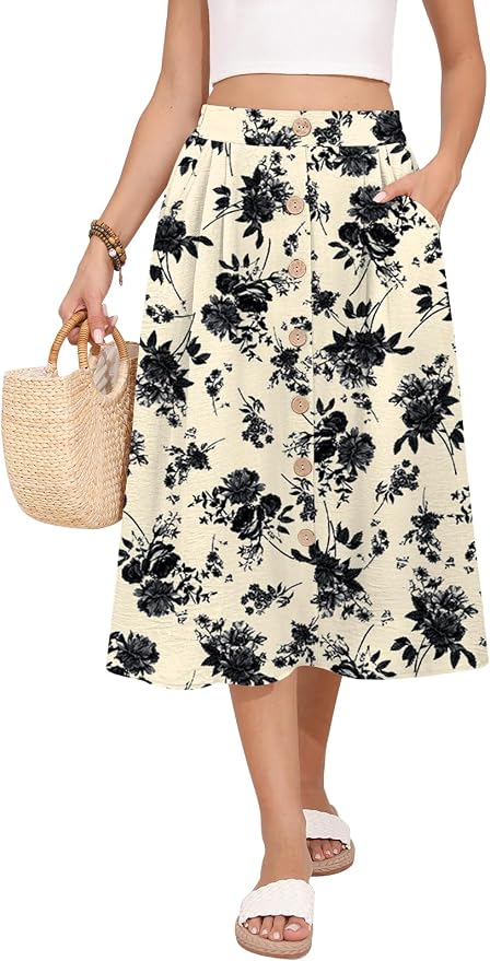 Black Floral Light Beige