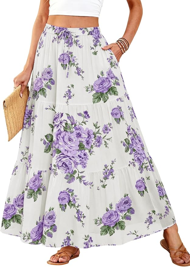 White Purple Floral