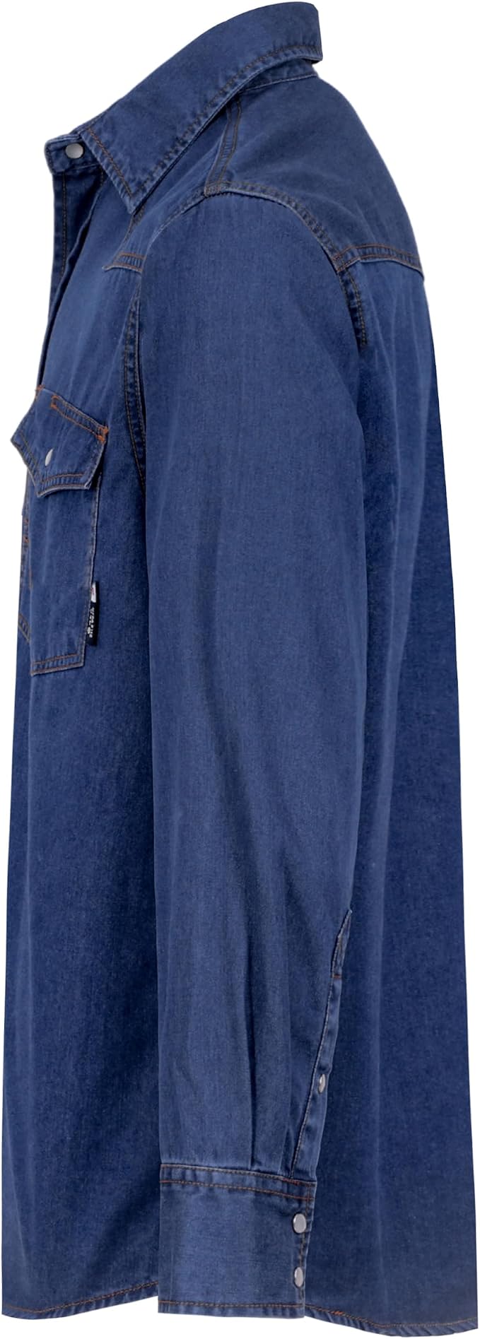 Pearl Snap Denim Dark Blue