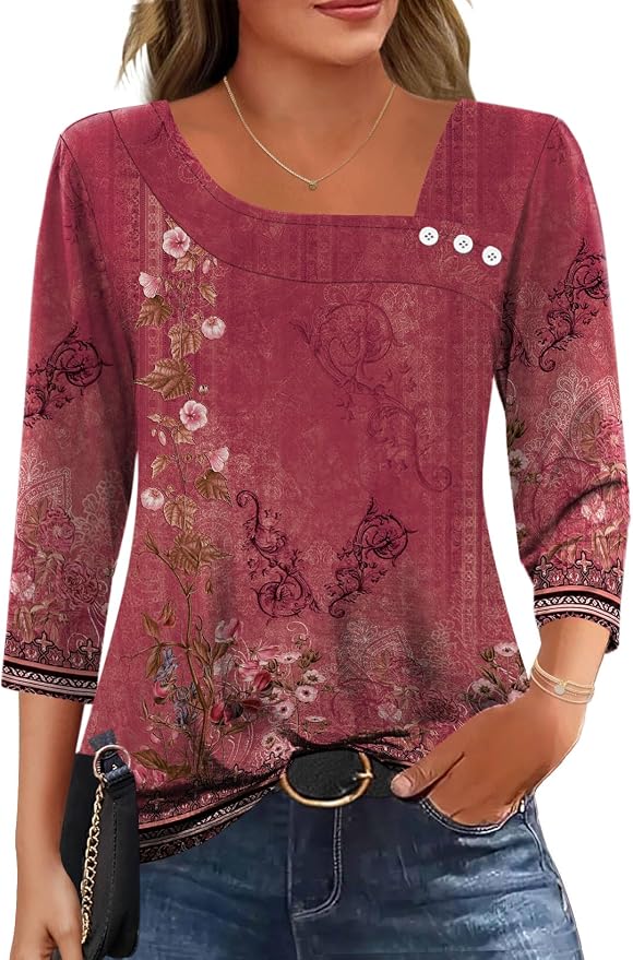 3-retro Red Floral