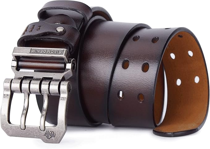 W-silver Buckle+coffee Belt