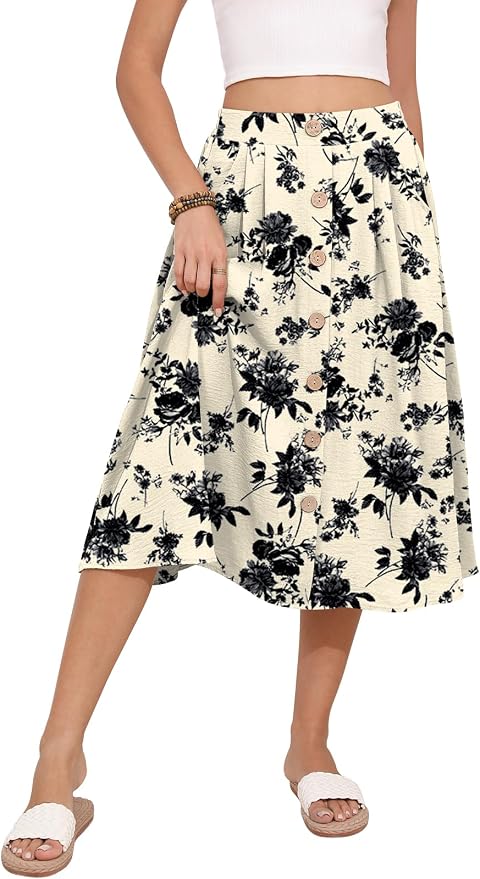 Black Floral Light Beige
