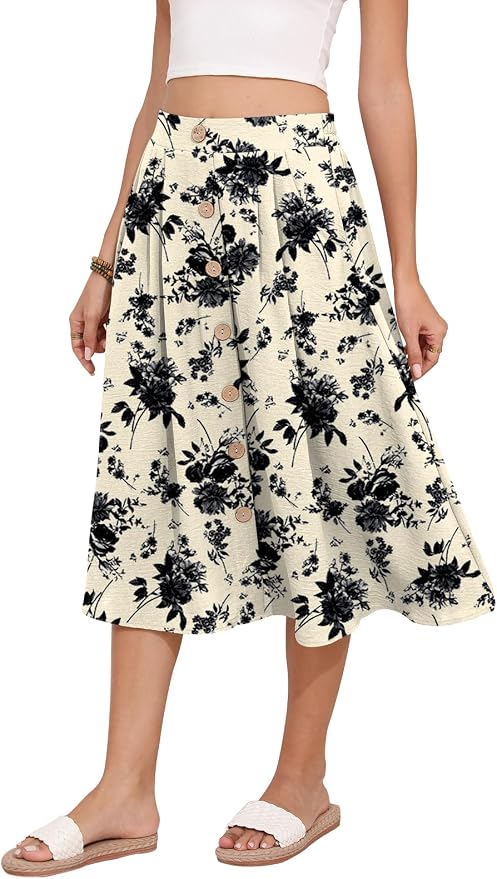 Black Floral Light Beige