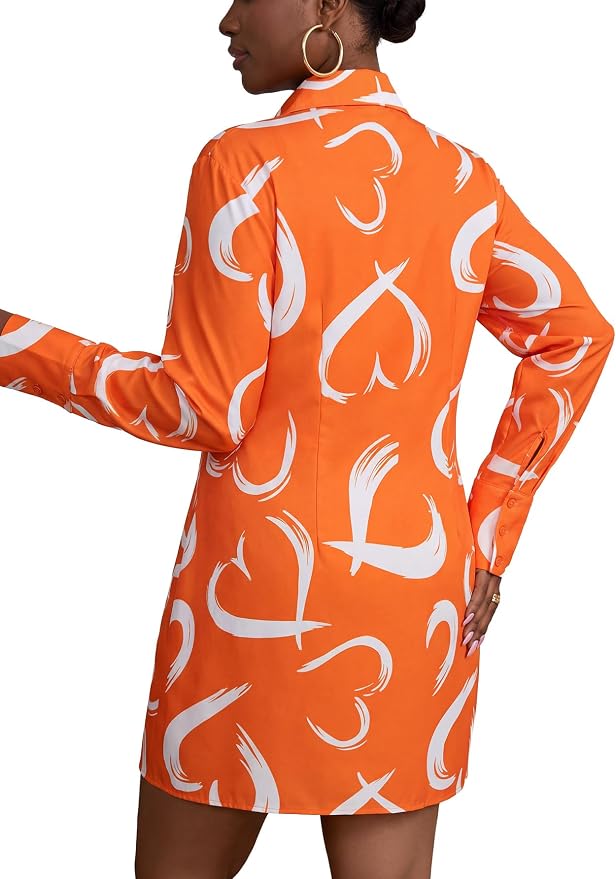 Heart Print Orange