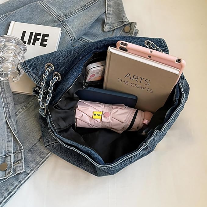 #C Black Denim Bag
